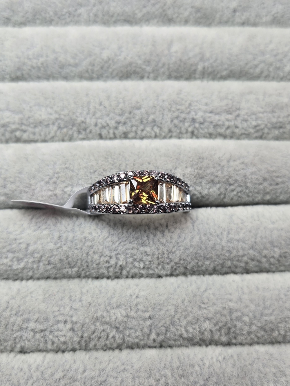 Size 11 Smokey Topaz Brown Tourmaline Hematite Plating Bomb Party Ring Dreaming